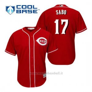 Maglia Baseball Uomo Cincinnati Reds Chris Sabo 17 Rosso Alterner Cool Base