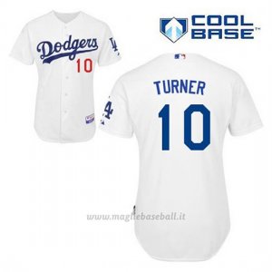 Maglia Baseball Uomo Los Angeles Dodgers Justin Turner 10 Bianco 1ªCool Base