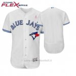Maglia Baseball Uomo Toronto Blue Jays Bianco 2018 Dia de la Madre Flex Base