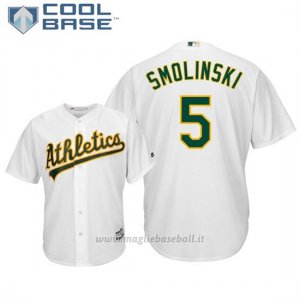 Maglia Baseball Uomo Oakland Athletics Jake Smolinski Cool Base Majestic 1ªBianco