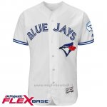Maglia Baseball Uomo Toronto Blue Jays Blank Bianco Flex Base Autentico Collezione 40 Anniversario