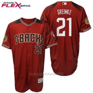 Maglia Baseball Uomo Arizona Diamondbacks 21 Zack Greinke 2017 Allenamento Primaverile Flex Base