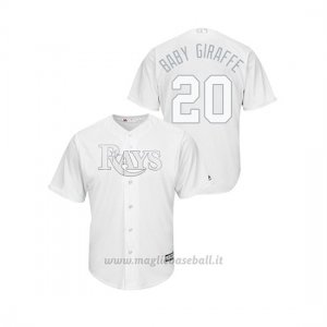 Maglia Baseball Uomo Tampa Bay Rays Tyler Glasnow 2019 Players Weekend Replica Bianco