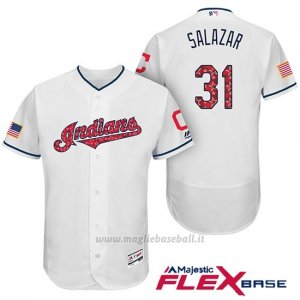 Maglia Baseball Uomo Cleveland Indians 2017 Estrellas y Rayas Danny Salazar Bianco Flex Base