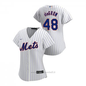 Maglia Baseball Donna New York Mets Jacob Degrom 2020 Replica Primera Bianco