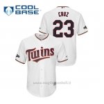 Maglia Baseball Uomo Minnesota Twins 23 Nelson Cruz 2019 Postseason Cool Base Bianco