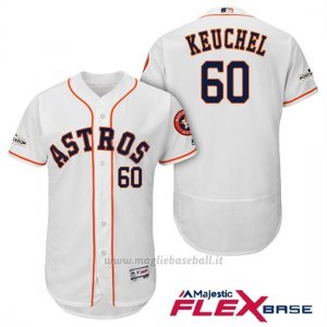 Maglia Baseball Uomo Houston Astros 2017 Postseason Dallas Keuchel Bianco Flex Base