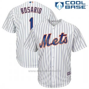 Maglia Baseball Uomo New York Mets 1 Amed Rosario Biancoplayer Cool Base