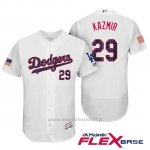 Maglia Baseball Uomo Los Angeles Dodgers 2017 Estrellas y Rayas Scott Kazmir Bianco Flex Base