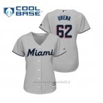 Maglia Baseball Donna Miami Marlins Jose Urena Cool Base Majestic Road 2019 Grigio