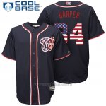Maglia Baseball Uomo Washington Nationals Bryce Harper Stars Stripes Cool Base Blu