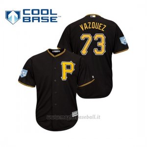 Maglia Baseball Uomo Pittsburgh Pirates Felipe Vazquez Cool Base Entrenamiento De Primavera 2019 Nero