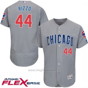 Maglia Baseball Uomo Chicago Cubs 44 Anthony Rizzo Majestic Autentico Collezione Grigio Flex Base
