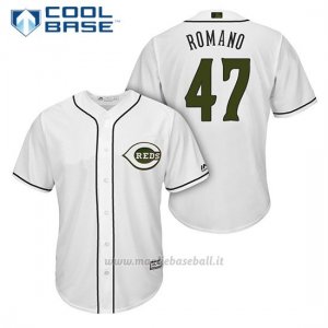 Maglia Baseball Uomo Cincinnati Reds 47 Sal Romano Bianco2018 Alterner Cool Base