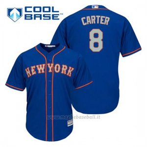 Maglia Baseball Uomo New York Mets Gary Carter 8 Blu Alterner Cool Base