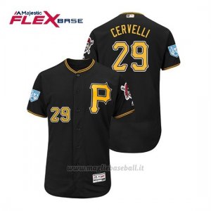 Maglia Baseball Uomo Pittsburgh Pirates Francisco Cervelli Flex Base Entrenamiento De Primavera 2019 Nero