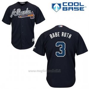 Maglia Baseball Uomo Atlanta Braves 3 Babe Ruth Blu Alterner Cool Base