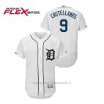 Maglia Baseball Uomo Detroit Tigers Nick Castellanos 150th Aniversario Patch Flex Base Bianco