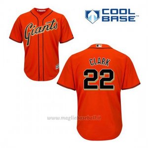 Maglia Baseball Uomo San Francisco Giants Will Clark 22 Arancione Alterner Cool Base