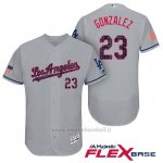 Maglia Baseball Uomo Los Angeles Dodgers 2017 Estrellas y Rayas Adrian Gonzalez Grigio Flex Base