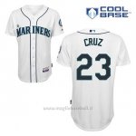 Maglia Baseball Uomo Seattle Mariners Nelson Cruz 23 Bianco 1ªCool Base