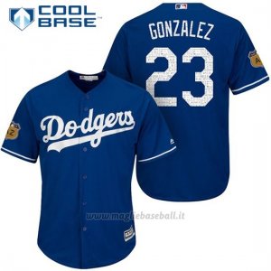 Maglia Baseball Uomo Los Angeles Dodgers Adrian Gonzalez 2017 Allenamento Primaverile Cool Base Giocatore