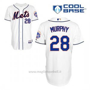 Maglia Baseball Uomo New York Mets Daniel Murphy 28 Bianco Alterner Cool Base