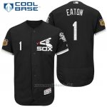 Maglia Baseball Uomo Chicago White Sox 1 Adam Eaton Nero 2017 Allenamento Primaverile Cool Base Giocatore