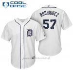 Maglia Baseball Uomo Detroit Tigers 2017 Estrellas y Rayas Francisco Rodriguez Bianco Cool Base