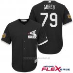 Maglia Baseball Uomo Chicago White Sox Jose Abreu 79 Nero 2017 Allenamento Primaverile Flex Base Giocatore