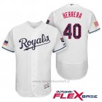 Maglia Baseball Uomo Kansas City Royals 2017 Estrellas y Rayas Kelvin Herrera Bianco Flex Base