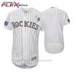 Maglia Baseball Uomo Colorado Rockies Bianco 2018 Dia de la Madre Flex Base
