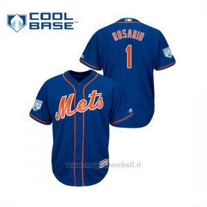 Maglia Baseball Uomo New York Mets Amed Rosario 2019 Entrenamiento De Primavera Cool Base Blu