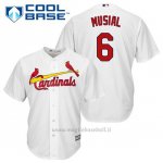 Maglia Baseball Uomo St. Louis Cardinals Stan Musial 6 Bianco 1ªCool Base