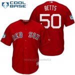 Maglia Baseball Uomo Boston Red Sox 50 Mookie Betts Boston Red Sox Rosso 2017 Allenamento Primaverile Cool Base Giocatore