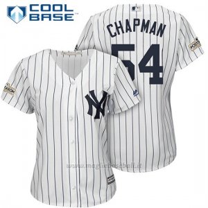 Maglia Baseball Donna New York Yankees 2017 Postseason Aroldis Chapman Bianco Cool Base