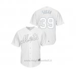 Maglia Baseball Hombre New York Mets 39 Edwin Diaz 2019 Players Weekend Replica Bianco