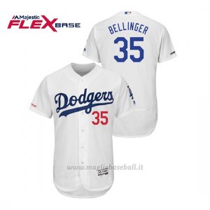 Maglia Baseball Uomo Los Angeles Dodgers Cody Bellinger 150th Aniversario Patch Flex Base Bianco