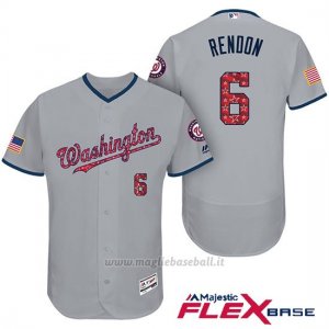 Maglia Baseball Uomo Washington Nationals 2017 Estrellas y Rayas Anthony Rendon Grigio Flex Base
