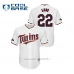 Maglia Baseball Uomo Minnesota Twins 22 Miguel Sano 2019 Postseason Cool Base Bianco