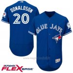 Maglia Baseball Uomo Toronto Blue Jays Josh Donaldson 20 Blu Flex Base Autentico Collezione 40 Anniversario