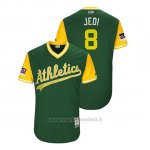 Maglia Baseball Uomo Oakland Athletics Jed Lowrie 2018 Llws Players Weekend Jedi Green