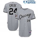 Maglia Baseball Uomo Chicago Cubs 24 Joe Crojoe Grigio Cool Base