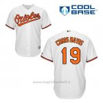 Maglia Baseball Uomo Baltimore Orioles 19 Chris Davis Bianco 1ªCool Base