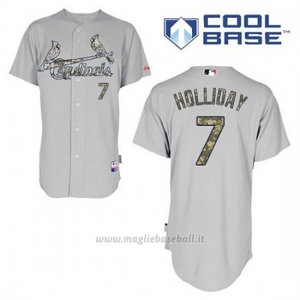 Maglia Baseball Uomo St. Louis Cardinals Matt Holliday 7 Grigio Usmc Cool Base