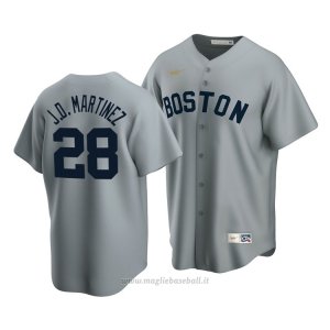 Maglia Baseball Uomo Boston Red Sox J.d. Martinez Cooperstown Collection Road Grigio