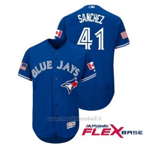 Maglia Baseball Uomo TOrnto Blue Jays Aaron Sanchez 2018 Stars & Stripes Flex Base Royal