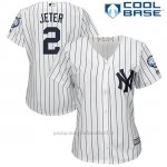 Maglia Baseball Donna New York Yankees Derek Jeter Bianco Retirement 1ªCool Base