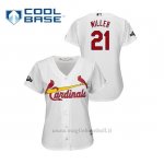 Maglia Baseball Donna St. Louis Cardinals 21 Andrew Miller 2019 Postseason Cool Base Bianco