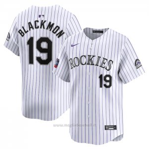 Maglia Baseball Uomo Colorado Rockies Charlie Blackmon 2024 World Tour Mexico City Series Home Limited Bianco